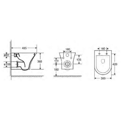 Ceramita Viral Wall Rimless 48,5x36 Λεκάνη Κρεμαστή Με Κάλυμμα
