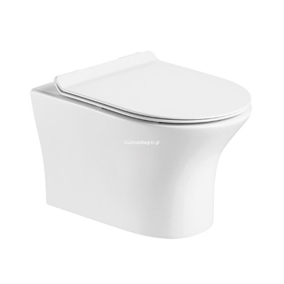 Ceramita Viral Wall Rimless 48,5x36 Λεκάνη Κρεμαστή Με Κάλυμμα