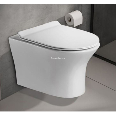 Ceramita Viral Wall Rimless 48,5x36 Λεκάνη Κρεμαστή Με Κάλυμμα