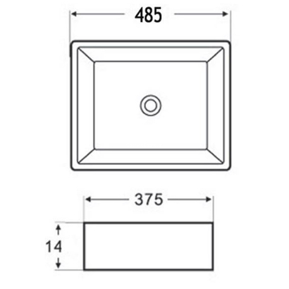 Gloria Lungo-Como 48x37 Νιπτήρας Επιτραπέζιος Χωρίς Οπή 17-2074