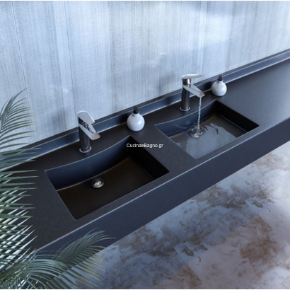 Sanitec 706 Curved Double 201-250cm Νιπτήρας Monoblock