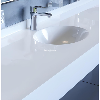 Sanitec 713 Elliptical 201-250cm Νιπτήρας Monoblock - 1 Γούρνα