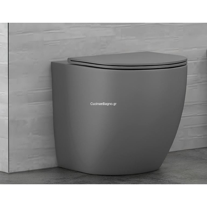 Karag MILOS GREY MATT BTW Rimless Λεκάνη Δαπέδου 57cm LT-2141D-RMDG

Λεκάνη επιδαπέδια 
Κάλυμμα βαρέως τύπου soft close
Διάσταση : 57x36