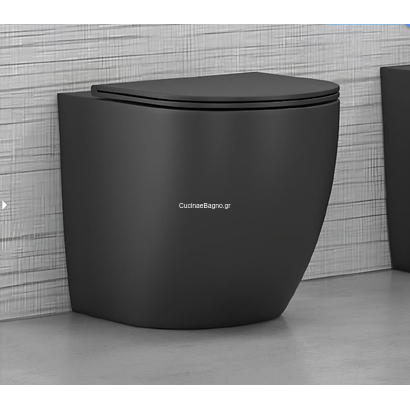 Karag MILOS Nero Opaco Rimless Λεκάνη Δαπέδου 57 cm LT-2141D-RMB