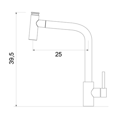 Sanitec Ginger A Μπαταρία Κουζίνας Ντους 00-02-00233