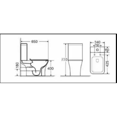 ΤΕΜΑ Sprint Rimless 66x34 Λεκάνη Με Καζανάκι ΧΠ/ΚΣ
