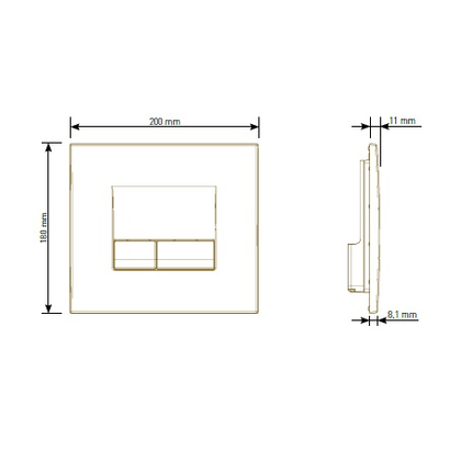 Siamp 111921 Smart Brillant Chrome Πλακέτα Χειρισμού Καζανακιού 3/6 lit