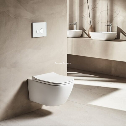 Creavit 5003-200 Σετ Καζανάκι Εντοιχισμού Με Πλακέτα & Λεκάνη Κρεμαστή Smart Rimless