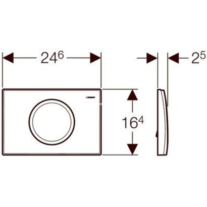 Geberit DELTA 15 Πλακέτα Καζανακιού Διπλής Λευκό Γυαλιστερό