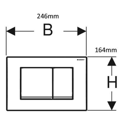 Geberit DELTA 30 Πλακέτα Καζανακιού Διπλής Χρωμέ Ματ