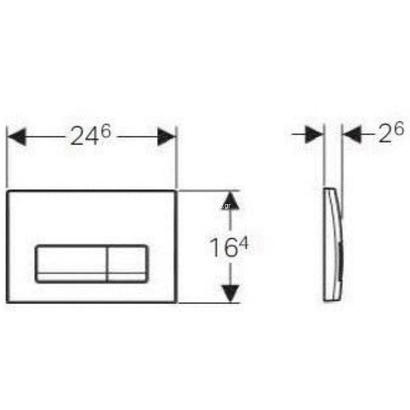 Geberit 115.119.11.1 DELTA 50 Πλακέτα Καζανακιού Διπλής Ροής Λευκό Γυαλιστερό
