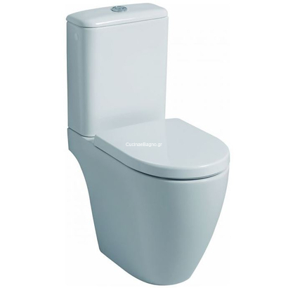 Geberit Σετ Λεκάνη Με Καζανάκι Icon Rimfree 63cm Στρογγυλή Με Κάλυμμα Soft Close