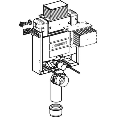 Geberit 110.001.00.1 OMEGA KOMBIFIX (12cm) 82cm 6/3L Καζανάκι Εντοιχισμού Για Διπλό Τούβλο
