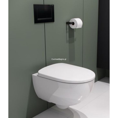 Geberit Λεκάνη Κρεμαστή Selnova Rimfree 53cm Με Κάλυμμα Soft Close Wrapover