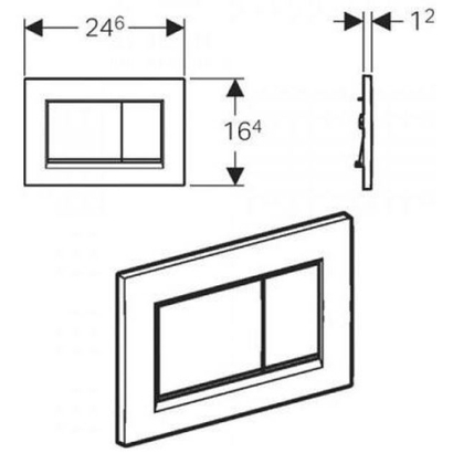 Geberit SIGMA 30 Dual Flush Πλακέτα Καζανακιού Διπλής Ροής Χρωμέ Ματ