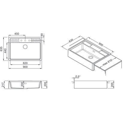 Elleci Spazio 900 90x63,5 Νεροχύτης Γρανίτης ΕπικαθήμενοςElleci Spazio 900 90x63,5 Νεροχύτης Γρανίτης Επικαθήμενος