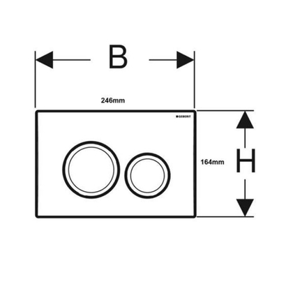 Geberit 115.127.21.1 DELTA 20 Πλακέτα Καζανακιού Διπλής Ροής Χρωμέ