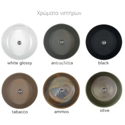 Kaspo 41 Νιπτήρας Πορσελάνης Επιτραπέζιος Φ41