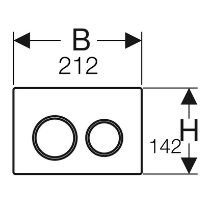 Geberit 115.085.KH.1 OMEGA 20 Πλακέτα Καζανακιού Διπλής Ροής Χρωμέ Γυαλιστερό