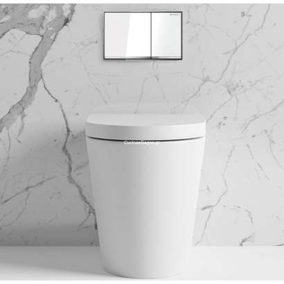 Geberit 115.081.SI.1 OMEGA 60 Πλακέτα Καζανακιού Διπλής Ροής Λευκό Γυαλί