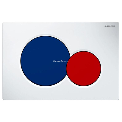 Geberit 115.770.LB.5 SIGMA 01 Πλακέτα Καζανακιού Διπλής Ροής Λευκό-Μπλε-Κόκκινο