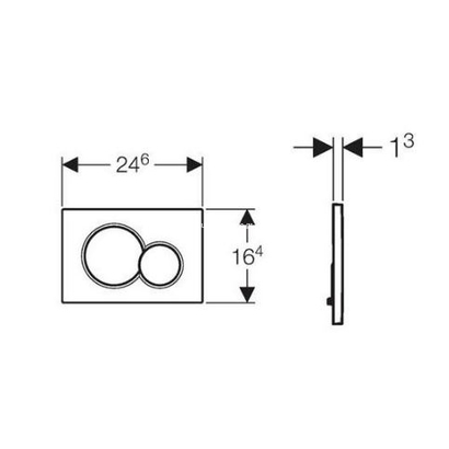 Geberit 115.770.KA.5 SIGMA 01 Πλακέτα Καζανακιού Διπλής Ροής Χρωμέ Γυαλιστερό