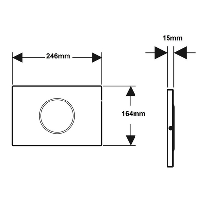 Geberit 115.758.14.5 SIGMA 10 Πλακέτα Καζανακιού Μονής Ροής Μαύρο Ματ