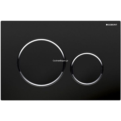 Geberit 115.882.KM.1 SIGMA 21 Πλακέτα Καζανακιού Διπλής Ροής Μαύρο-Χρωμέ