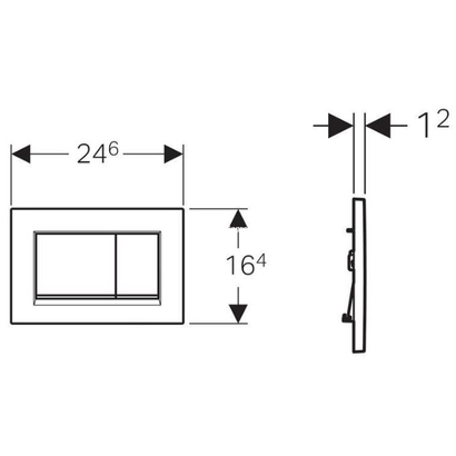 Geberit 115.883.16.1 SIGMA 30 Πλακέτα Καζανακιού Διπλής ΡοήςGeberit 115.883.DW.1 SIGMA 30 Πλακέτα Καζανακιού Διπλής Ροής Μαύρο Γυαλιστερό Μαύρο Ματ