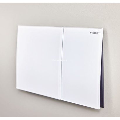 Geberit 115.622.SI.1 SIGMA 70 Πλακέτα Καζανακιού Διπλής Ροής Λευκό Γυαλί