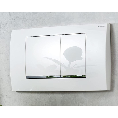 Geberit 115.899.KJ.1 TWINLINE 30 Πλακέτα Καζανακιού Διπλής Ροής Λευκό Γυαλιστερό