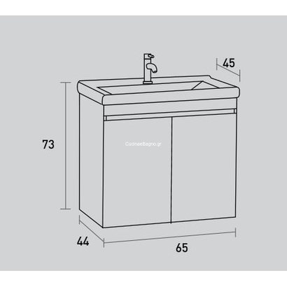 ProBagno 952Γ 65x45 Έπιπλο Μπάνιου Κρεμαστό