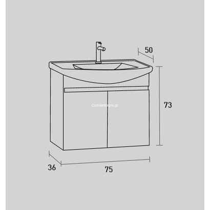 ProBagno 955Β 75x50 Έπιπλο Μπάνιου Κρεμαστό