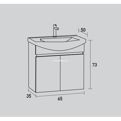 ProBagno 956B 65x50 Έπιπλο Μπάνιου Κρεμαστό