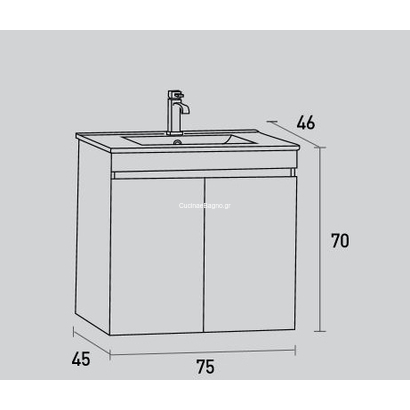 ProBagno 959Γ 75x46 Έπιπλο Μπάνιου Κρεμαστό