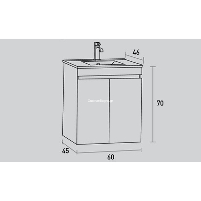 ProBagno 960Γ 60x46 Έπιπλο Μπάνιου Κρεμαστό