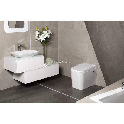 OptimFlush Λεκάνη Rimless δαπέδου Με Κάλυμμα