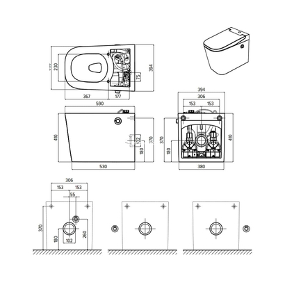 OptimFlush Λεκάνη Rimless δαπέδου Με Κάλυμμα