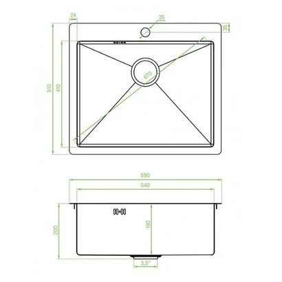 LAVEO Marmara Graphite 59x51 Νεροχύτης Ανοξείδωτος