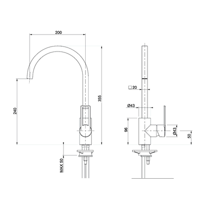 Sanitec Quattro Χρωμέ Μπαταρία Κουζίνας 00-02-00231