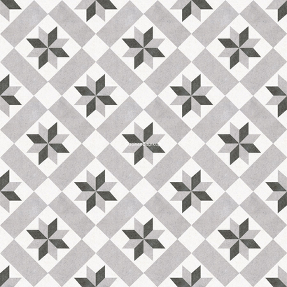 Vintage Star Grey 25x25 Porcellanato Δαπέδου & Τοίχου Ρετρό
