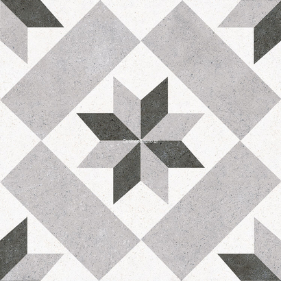Vintage Star Grey 25x25 Porcellanato Δαπέδου & Τοίχου Ρετρό