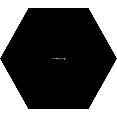 Basic Black Hex 22x25 Porcellanato Εξάγωνο Μαύρο
