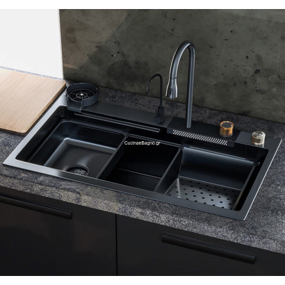 Sanitec 108045 Multi 80x45 Inox Black Νεροχύτης