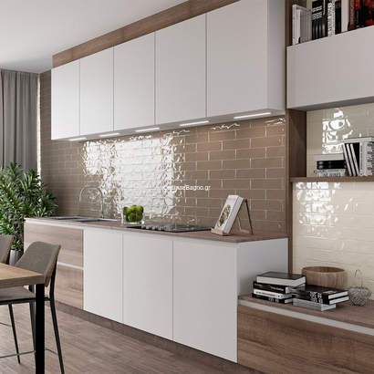 Aquarella Taupe 7,5x30 Πλακάκι Τουβλάκι Ανάγλυφο Γυαλιστερό