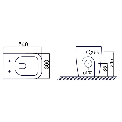 Karag Legend BTW Λεκάνη Δαπέδου Rimless 54cm CB 10100