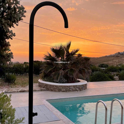 Stratos Apollon Black Matt INOX Στήλη Ντους Εξωτερικού Χώρου