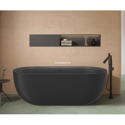 Karag DANAE C922-1600B Nero Opaco 160x75 Μπανιέρα Μαύρη Ελεύθερης Τοποθέτησης