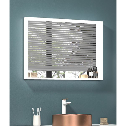 Karag Eva 80x60 cm Καθρέπτης Με Φωτιζόμενο Ακρυλικό Πλαίσιο LED & Ράφι