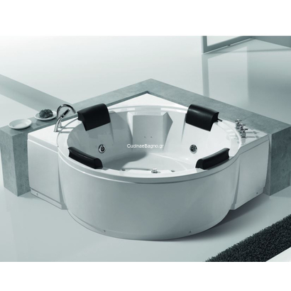Karag LIBERA K-1218 Bianco Lucido 165x165 Μπανιέρα Υδρομασάζ Γωνιακή
